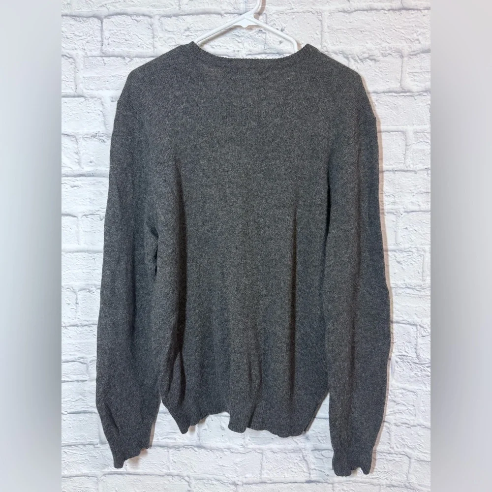 Polo Ralph Lauren Lambs wool Gray V-Neck Sweater, XL